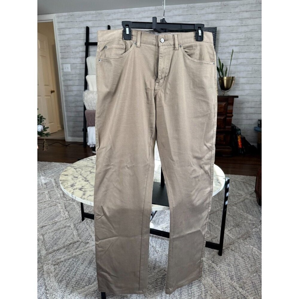 Peter Millar Superior Soft Corduroy Five-Pocket Pant in Khaki Mens Size 34W 32L